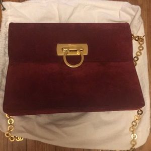 Salvatore Ferragamo suede cross body/clutch bag